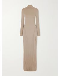 Alaïa - Stretch-Jersey Turtleneck Maxi Dress - Lyst