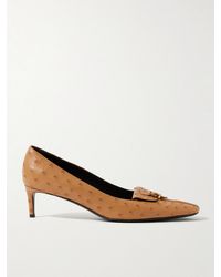 KHAITE - Celia Pocket Buckled Ostrich Pumps - Lyst