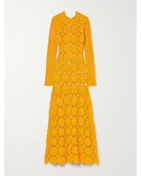 Escvdo - Siula Maxikleid Aus Gehäkelter Biobaumwolle - Lyst