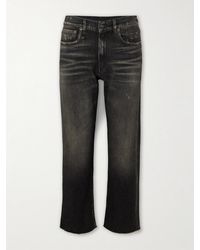 R13 - Boyfriend Cropped Distressed High-Rise Straight-Leg Jeans - Lyst