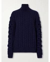 Etro - Cable-Knit Wool-Blend Turtleneck Sweater - Lyst