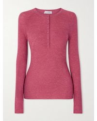 Gabriela Hearst - Anges Ribbed Cashmere, Silk And Hemp-Blend Henley Shirt - Lyst