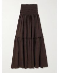 JOSEPH - Folia Shirred Tiered Seersucker Maxi Skirt - Lyst