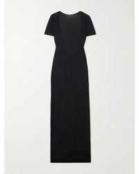 Saint Laurent - Open-Back Wool Maxi Dress - Lyst