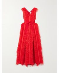 Huishan Zhang - Violette Feather And Grosgrain-Trimmed Silk-Organza Gown - Lyst