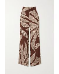 Johanna Ortiz + Net Sustain Ease Of Elegance Printed Silk Pants - Brown