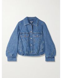 Loewe - Gathered Denim Jacket - Lyst