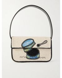 STAUD - Tommy Schultertasche Aus Satin Mit Zierperlen - Lyst