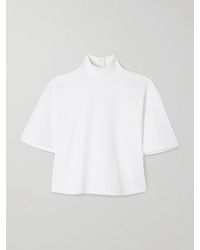 Alaïa - Cropped Cotton-Jersey Turtleneck T-Shirt - Lyst