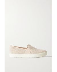 Vince Blair 5 Leather-trimmed Wool Slip-on Trainers - Brown