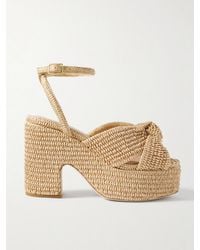 Loeffler Randall - Liza Raffia Platform Sandals - Lyst