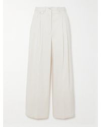 James Purdey & Sons - Pleated Cotton-Blend Twill Wide Leg Pants - Lyst