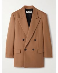 Saint Laurent - Double-Breasted Wool-Gabardine Blazer - Lyst