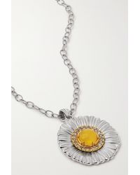 Buccellati Daisy Gold-plated Sterling Silver, Agate And Diamond Necklace - Metallic