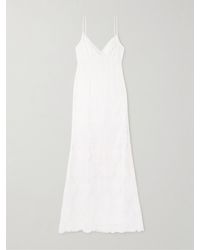 Self-Portrait - Maxikleid Aus Einer Baumwollmischung Und Spitze Mit Schleife - Lyst