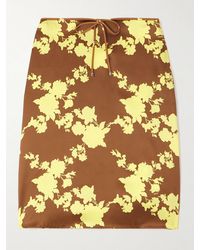 Versace - Jupe Midi En Satin De Soie À Imprimé Fleuri - Lyst