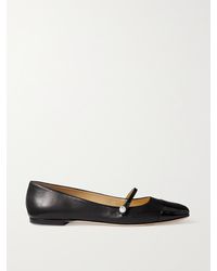 Jimmy Choo - Elisa Mary-Jane-Ballerinas Aus Leder Mit Lacklederbesätzen Und Verzierung - Lyst