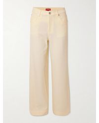 STAUD - Grayson Twill Wide-Leg Pants - Lyst