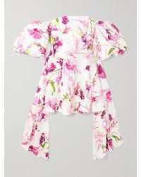 Aje. - Incarnation Draped Floral-Print Linen-Blend Mini Dress - Lyst