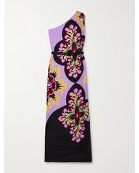 La DoubleJ - Roy One-Shoulder Printed Silk-Twill Maxi Dress - Lyst