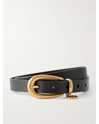 Saint Laurent - Cassandre-Embellished Leather Belt - Lyst