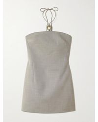 SIR. - Solene Embellished Woven Halterneck Mini Dress - Lyst