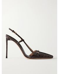 Tom Ford - Arc 105 Croc-Effect Leather Slingback Sandals - Lyst