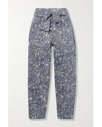 Ulla Johnson Otto Hoch Sitzende Karottenjeans Mit Print - Blau