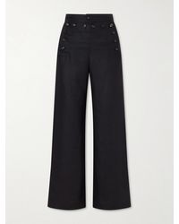 Bode - Sailor Cropped Linen High-Rise Wide-Leg Pants - Lyst