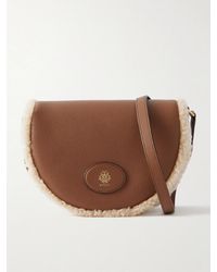 Bally - Elisabeth Shearling-Trimmed Leather Shoulder Bag - Lyst