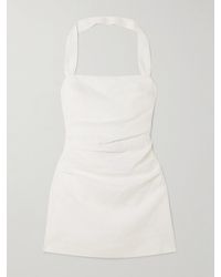 SIR. - Noemi Ruched Linen Halterneck Mini Dress - Lyst