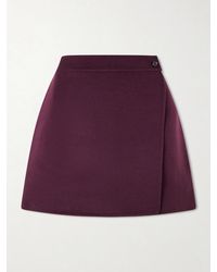 Leset - Noah Wool And Cashmere-Blend Mini Wrap Skirt - Lyst