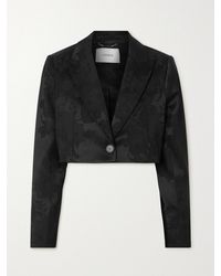 Erdem - Genevieve Cropped Wool-Blend Jacquard Blazer - Lyst