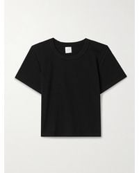 Leset - Kelly Cropped Ribbed Stretch-Cotton Jersey T-Shirt - Lyst