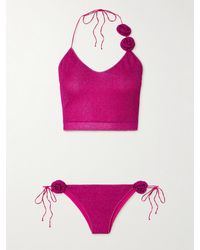 Oséree - Lumière Rose Appliquéd Metallic Bikini - Lyst