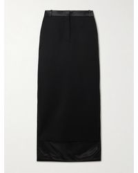 Lanvin - Asymmetrischer Rock Aus Wolle Mit Satinbesätzen - Lyst