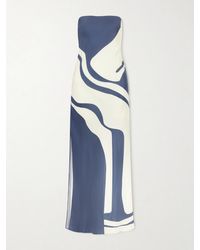 SIR. - Lilou Strapless Printed Silk-Satin Maxi Dress - Lyst