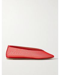 Le Monde Beryl - Luna Leather-Trimmed Mesh Ballet Flats - Lyst
