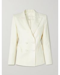 Blazé Milano - First Class Charmer Double-Breasted Silk-Trimmed Wool Blazer - Lyst