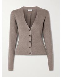 Brunello Cucinelli - Metallic Ribbed-Knit Cardigan - Lyst