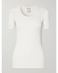 Calvin Klein - Aubriella Ribbed Organic Cotton-Blend Jersey T-Shirt - Lyst