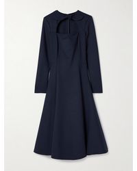 Oscar de la Renta - Tie-Neck Cutout Wool-Blend Midi Dress - Lyst