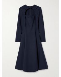 Oscar de la Renta - Tie-Neck Cutout Wool-Blend Midi Dress - Lyst