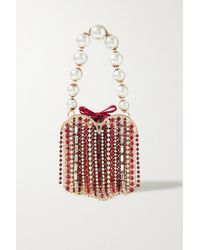 Rosantica Cuoricino Embellished Gold-tone And Voile Tote - Red