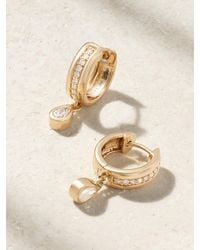 Roxanne First - Stripe Drop Creolen Aus 14 Karat Mit Diamanten - Lyst