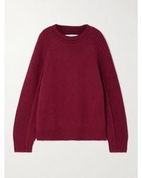 Another Tomorrow - Oversized-Pullover Aus Einer Recycelten Kaschmir-Wollmischung Mit Gerippten Partien - Lyst