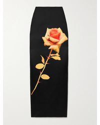 David Koma - Floral-Print Duchesse-Satin Maxi Skirt - Lyst
