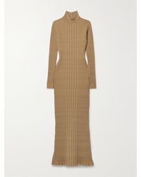 Tod's - Ribbed Wool-Blend Turtleneck Maxi Dress - Lyst