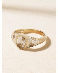 Yvonne Léon - Baby Chevalière 9-Karat, Diamond And Citrine Signet Ring - Lyst