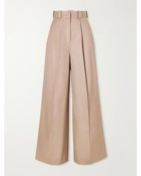 Balenciaga - Pleated Cotton Wide-Leg Pants - Lyst